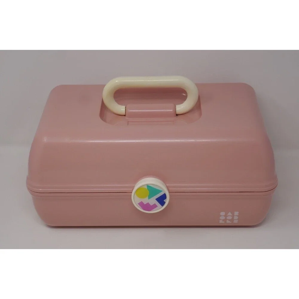 Caboodles On-The-Go-Girl Classic Retro 90's Pink Cosmetic Case #5626 USA